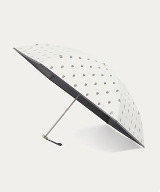 MOONBAT 【 遮光率100％/遮熱/UV/軽量】POLO RALPH LAUREN（ポロ ラルフローレン）晴雨兼用日傘   PORO BEAR ポロベア 裏カラー 折りたたみ傘 オフホワイト＆ベアＰｔ×ネイビー