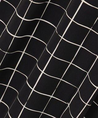 ICB L 【30th ANNIVERSARY】 ウィンドウペンプリント シャツワンピース ブラック×アイボリー