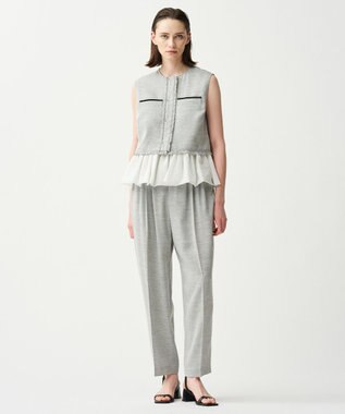 uncrave リネンライクツイル ジレブラウス グレー