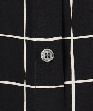 ICB L 【30th ANNIVERSARY】 ウィンドウペンプリント シャツワンピース ブラック×アイボリー