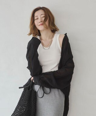 WEGO 【カップ付き】接触冷感なちゅ盛れカップインタンクトップ ホワイト