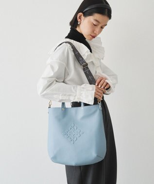 russet スリム2WAYトートバッグ <エンボスモノグラム>(CE-1611) L.Blue