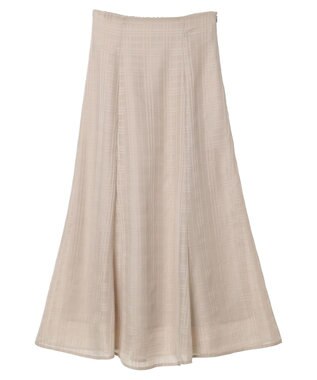 earth music&ecology シアーチェックフレアスカート Beige