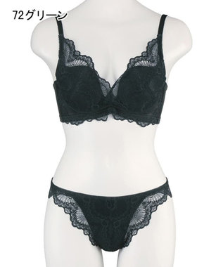 San-ai Resort（三愛水着楽園） 【新色アッシュローズ・アッシュグレー追加】 カシュクール脇高ブラジャー＆ショーツ グリーン