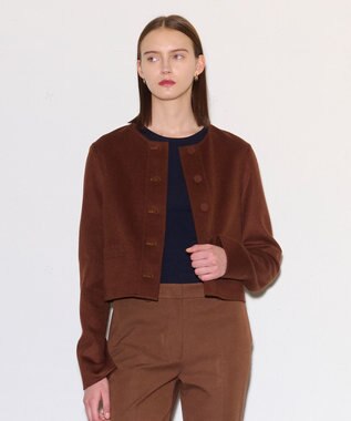 JOSEPH ライトダブルフェイス　ショート丈ジャケット Mahogany