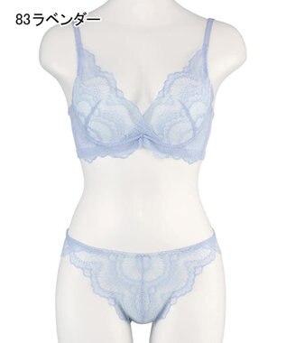 San-ai Resort（三愛水着楽園） 【新色アッシュローズ・アッシュグレー追加】 カシュクール脇高ブラジャー＆ショーツ ラベンダー