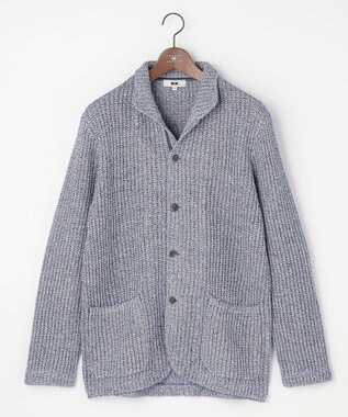 JOSEPH ABBOUD 【キングサイズ・エコ素材和紙使用・日本素材】和紙杢メッシュクルーネック ニットジャケット　26SSモデル