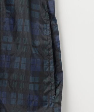 MOONBAT FLAT PURE レインコート チェック柄 リュック対応 ユニセックス 収納袋付き ネイビーブルー