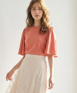 Feroux 【UVケア】ジョーゼットフレアスリーブ Tシャツ