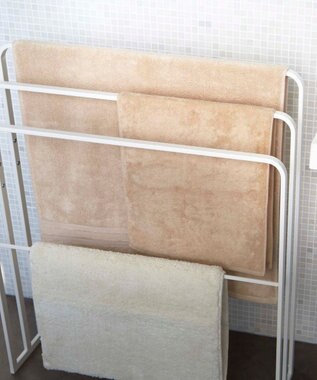 tower 横から掛けられるバスタオルハンガー 3連 タワー ホワイト ホワイト