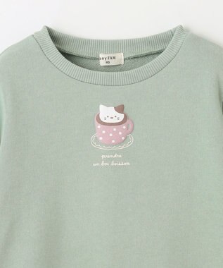 ANY KIDS 【春まで主役】アニマル発泡プリントトレーナー ミント