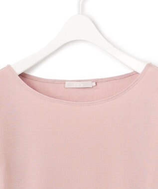 ICB L 【洗える】リヨセルカシミヤスムース ボートネックカットソー ヘイズピンク系