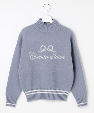 Feroux レタードハイネック プルオーバー スカイブルー系