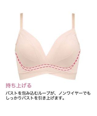 BRADELIS New York 【BRADELIS Me / ノンワイヤー・バストアップ】 BRADELIS HUGMEコットンブラ ヌードベージュ