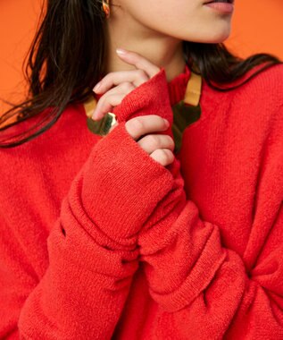 BEIGE， 【洗える】BERTAINA /  コットンアームウォーマー Red Orange