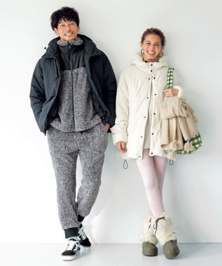 UNFILO 【撥水】ウール混リバー ジレ ベージュ系