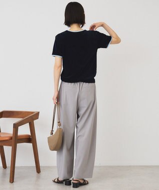 AMERICAN HOLIC シアーベロア配色プルオーバー Navy