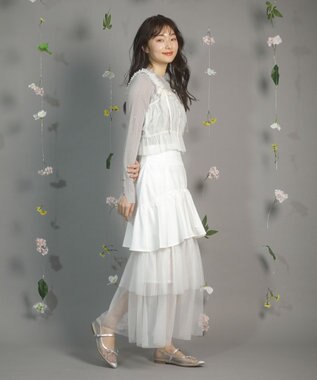 Green Parks ｄａｚｚｌｉｎ　チュールビスチェ Off White