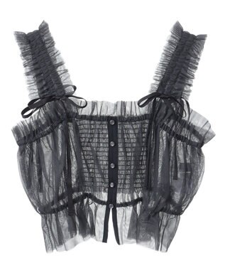 Green Parks ｄａｚｚｌｉｎ　チュールビスチェ Charcoal Gray