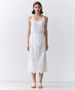 BEIGE， 【洗える】BROIS / コットンシャツテールタンクトップ White