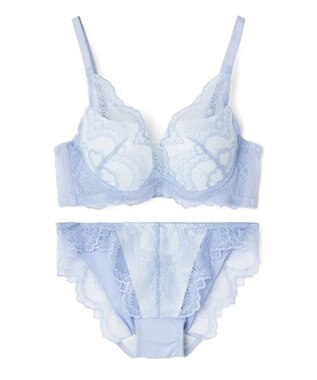 San-ai Resort（三愛水着楽園） 【新色アッシュローズ・アッシュグレー追加】 カシュクール脇高ブラジャー＆ショーツ ラベンダー