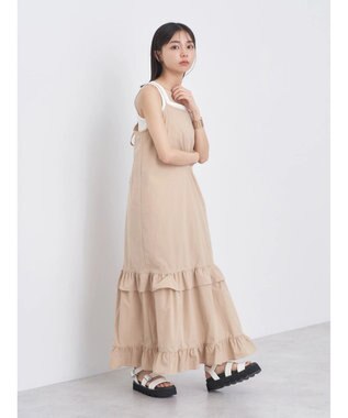 earth music&ecology ティアードキャミワンピース Beige
