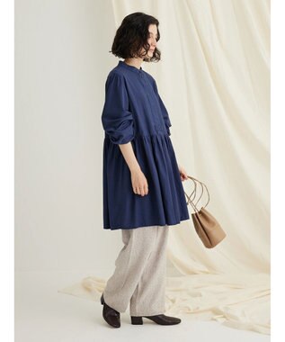 CRAFT STANDARD BOUTIQUE ウエスト切替ギャザーチュニック Navy