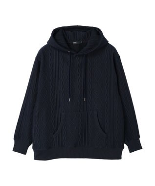 CRAFT STANDARD BOUTIQUE ケーブル柄カットパーカー1 Navy