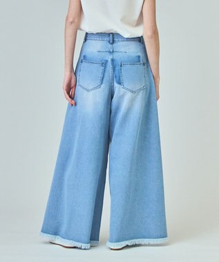 GRACE CONTINENTAL バギーデニムパンツ サックス