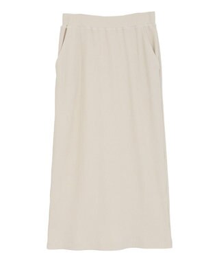 AMERICAN HOLIC 針抜きリブナロースカート Ecru