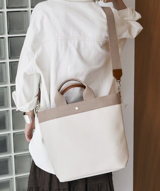 TOPKAPI 【Breath TOPKAPI】RIPPLE リプル ファスナー付 縦型 2way トートバッグL アイボリー