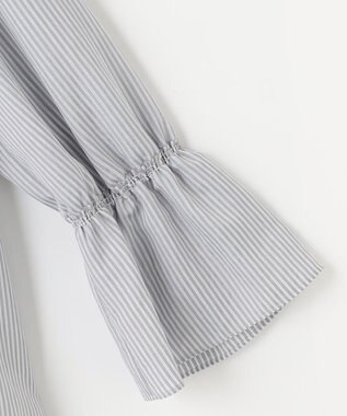 ANY SIS 【2WAY】ドロスト ブラウス グレー系ストライプ