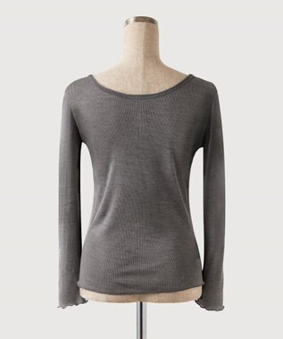 TOQUE 〈大草直子さんアドバイザー〉【天然素材】アルパカシルクリブ ロングT グレー
