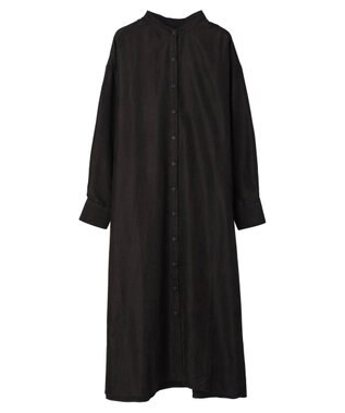 Green Parks マイクロピケシャツワンピース Black