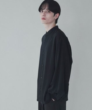 WEGO トロミBIGバンドカラーシャツ ブラック