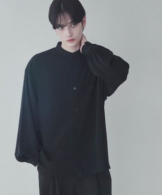 WEGO トロミBIGバンドカラーシャツ ブラック