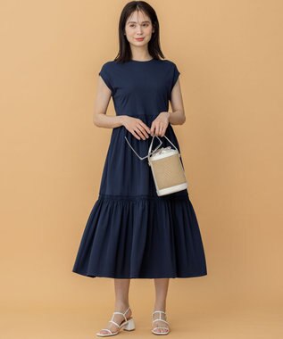 組曲 サマージャージーティアード ワンピース ネイビー系