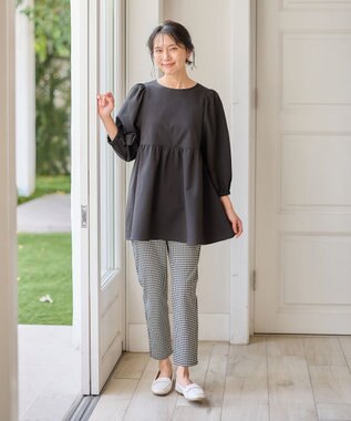 ANY L サッカーパフスリーブブラウス ブラック