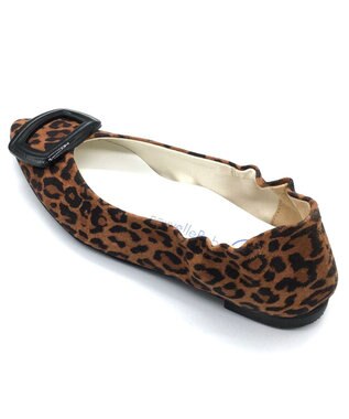 nouvelleRobe Oū 【本革・高反発】Buckle Ornament ポインテッドトゥ パンプス レオパード