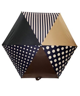 +RING 【UVカット95%以上】【UPF50＋】プラスリング レディース向け 晴雨兼用 折傘 BRN/DOT T1336 ブラウン