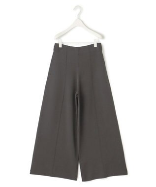 ICB L 【洗える】ハイゲージスムース ワイドパンツ チャコール系