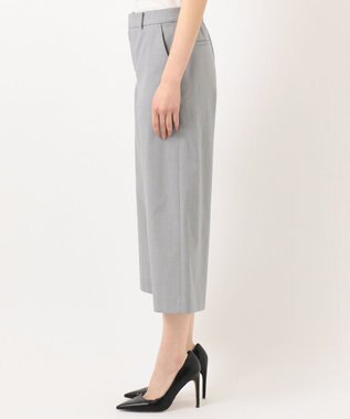 J.PRESS LADIES 【シワになりにくい】コットンフィッティーシャーク ワイドパンツ ライトグレー系