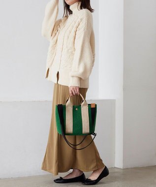 TOPKAPI 【TREASURE TOPKAPI】イタリアンフェルト ラメテープ 2way トートバッグ 2023 グリーン