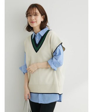 Green Parks チルデンニットベスト Off White