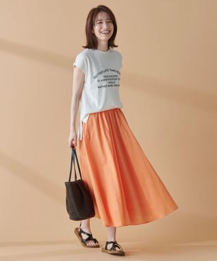 ANY L フロッキーロゴフレンチスリーブTシャツ オフ