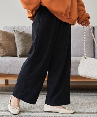 WEGO 裏起毛ワイドイージーパンツ ダークグレー