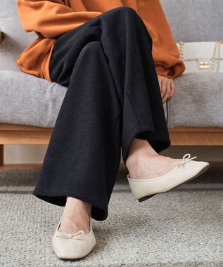 WEGO 裏起毛ワイドイージーパンツ ダークグレー