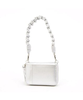 UNBILLION ペルケ perche / ドット型押し・ジャバラチャームウォレットショルダー シルバー