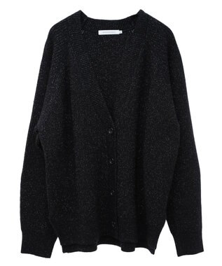 AMERICAN HOLIC バイパチラメ入りＶネック片畦ニットカーディガ Black