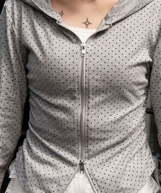 WEGO サイドリボンカットジップパーカー 柄2